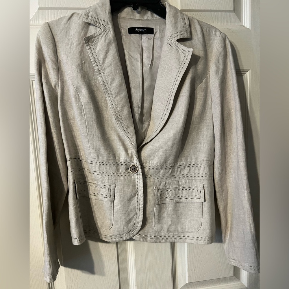 Women's Style & Co. Linen Blazer